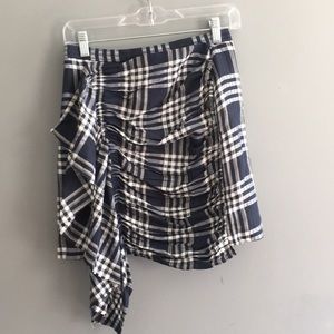 NWT Zara blue plaid skirt